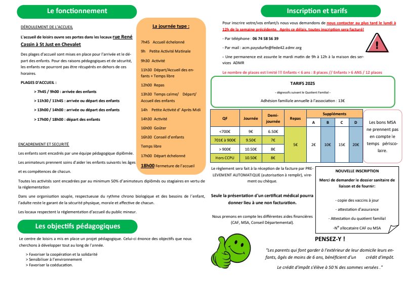 Programme des mercredis de mai à juillet